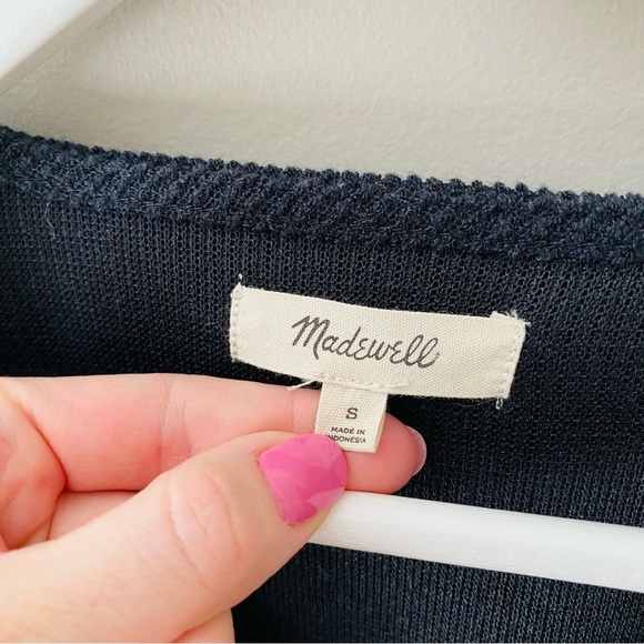 Madewell V-Neck Long Sleeve Sweater Black Sz Small - Picture 4 of 9
